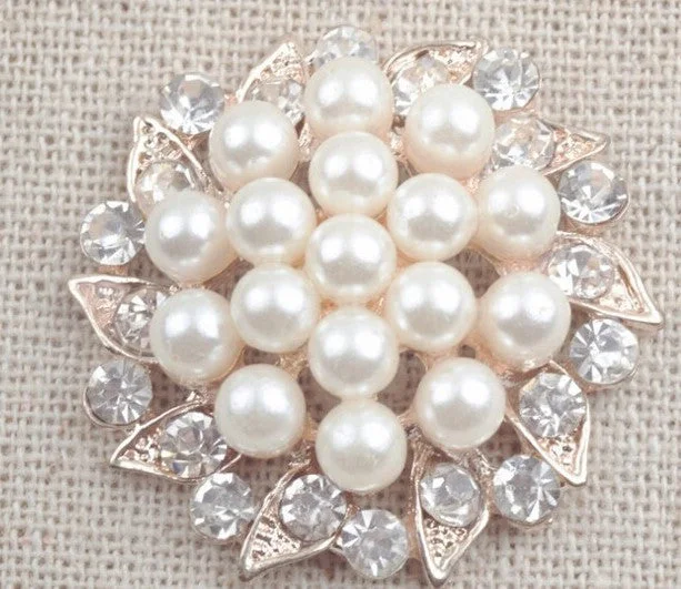 silver floral brooch for women -Brooch Pearl Cluster BR-022