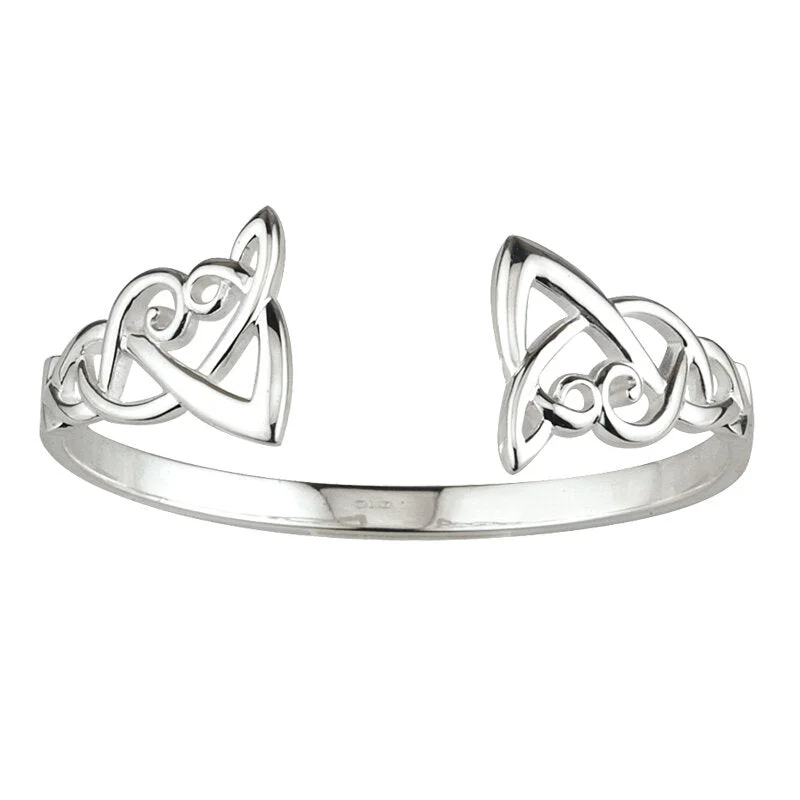 Ladies fresh jade bracelets -Silver Celtic Front Bangle