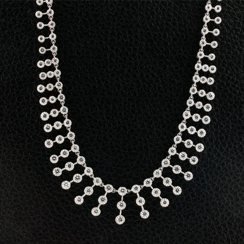 Ladies glittering diamond necklaces -Diamond Bib style Necklace