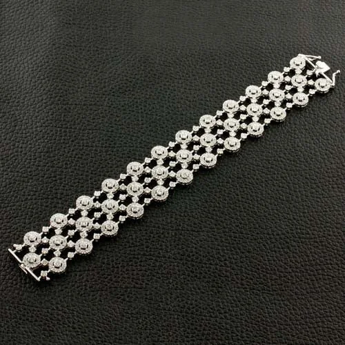 Ladies assurance shine bracelets -Circle & Dot Motif Diamond Bracelet