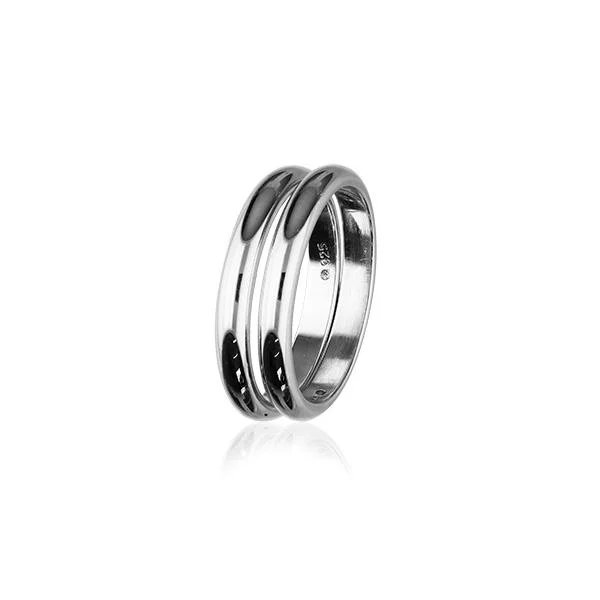 rope design rings for women -Simply Stylish Silver Ring R265