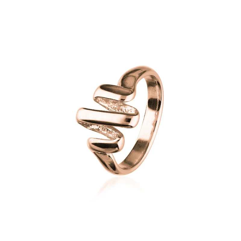 rings for women with colorful stones -Twist & Shout Rose Gold Ring RR396