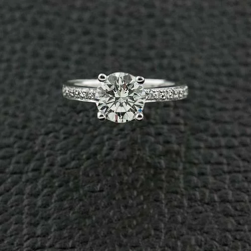 feather design rings for women -Diamond Engagement Ring