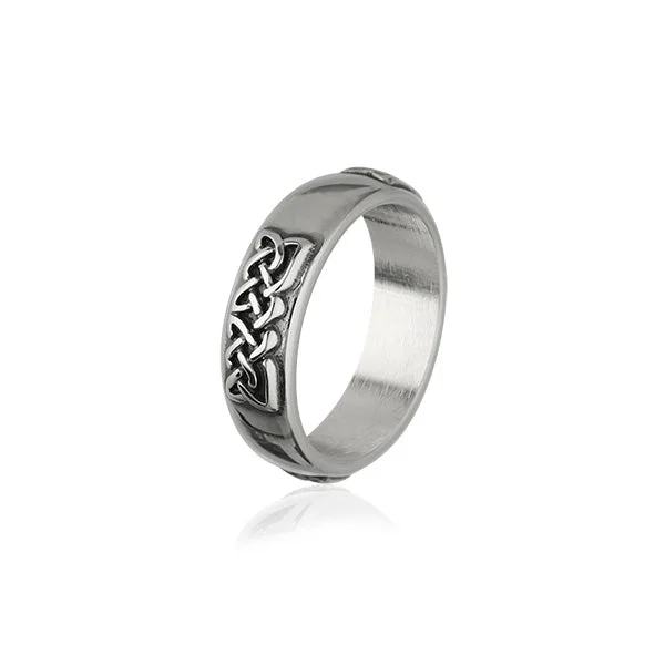 gold tree design rings for women -Celtic Silver Ring XR317