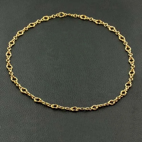 Ladies cozy fall necklaces -Yellow Gold Link Necklace