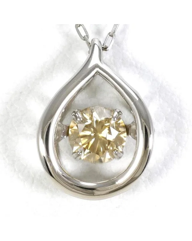 Ladies 22K gold luster necklaces -Platinum Necklace with 0.20ct Brown Diamond