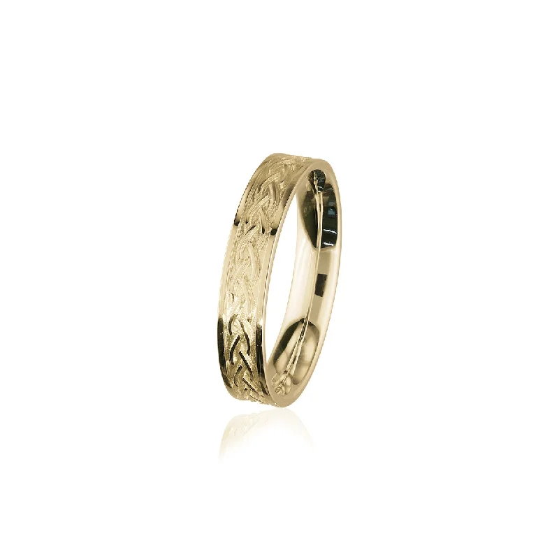 chain detail rings for women -Celtic Gold Ring GR399