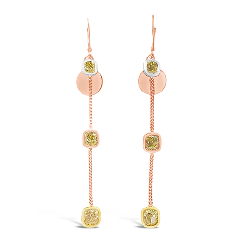 ladies cuff earrings unique style -Colored Diamond Dangle Earrings