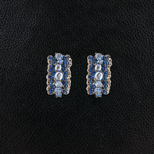 swirl texture earrings for women -Sapphire Earrings