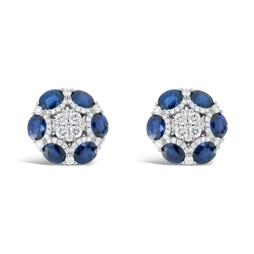 ladies cuff earrings unique style -Sapphire & Diamond Earrings