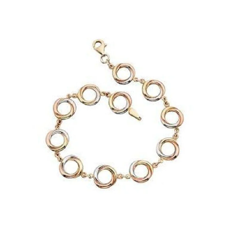 abstract shape rings for women -9ct Yellow, White & Rose Gold Ring Link Bracelet