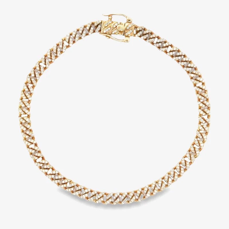 Ladies sphere orbit bracelets -Mini Havana Pave Link Bracelet