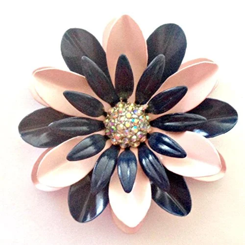 ladies gem brooch celestial themes -Navy and Pink Brooch