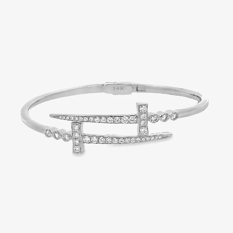 Ladies broad gleam bracelets -Bypass Cross Sword Bracelet