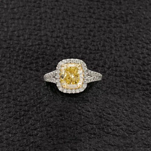 knot design rings for women -Yellow Diamond Engagement Ring