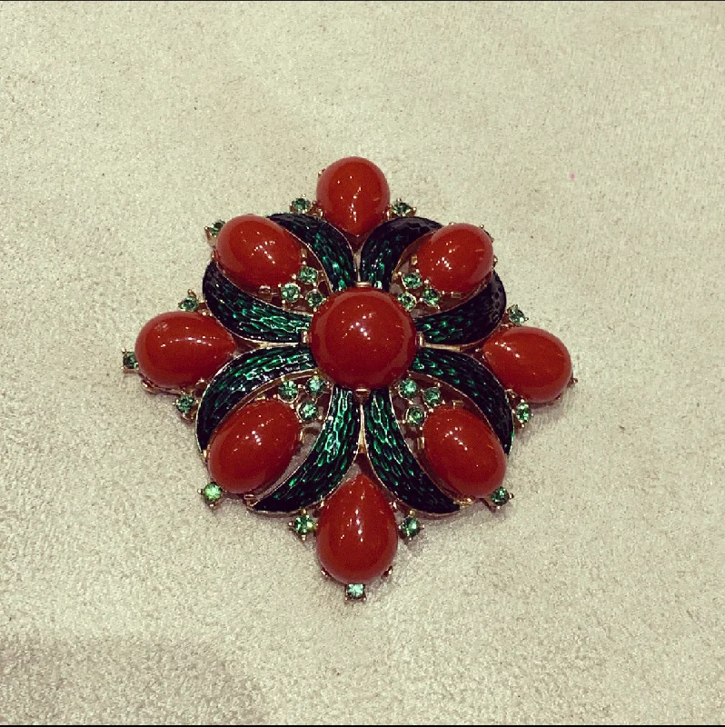 cross design brooch for women -L’Orient Collection 1960s Statement Brooch by Trifari