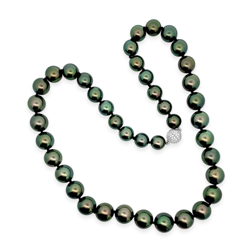 Ladies emerald green necklaces -Tahitian Pearl Necklace