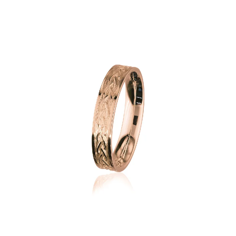 minimalist curve rings for women -Celtic Rose Gold Ring RR399