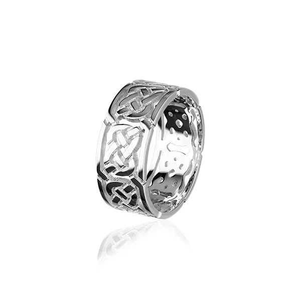 ladies rings gemstone accents -Celtic Silver Ring XR132