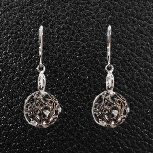 star drop earrings for women -Diamond Ball Dangle Earrings