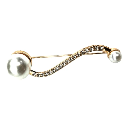 delicate brooch for women vintage look -Pearl with Diamond Style Brooch