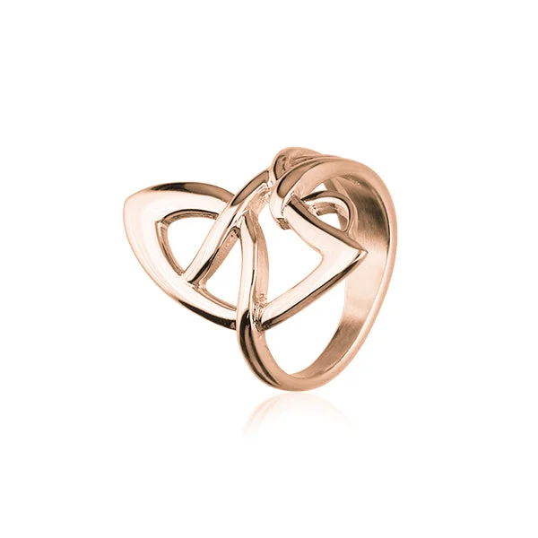 layered band rings for women -Art Nouveau Rose Gold Ring RR308