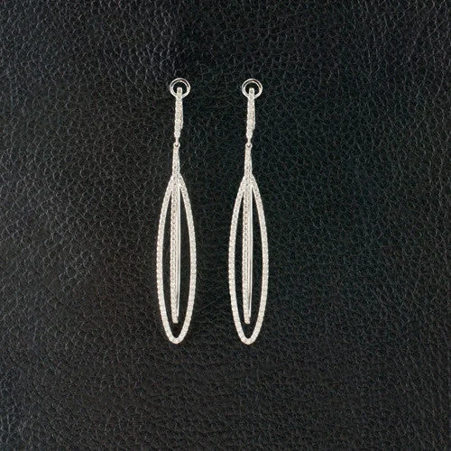 ladies tassel earrings party style -Diamond Dangle Earrings