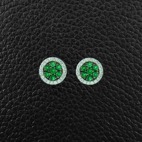 adjustable ladies hoop earrings -Tsavorite & Diamond Earrings