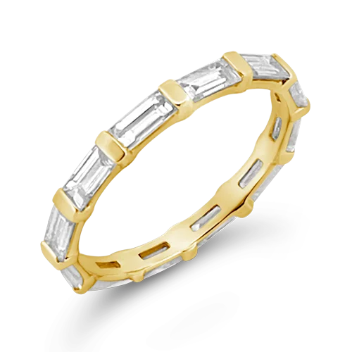 ladies statement rings bold design -Baguette Diamond Eternity Band Ring